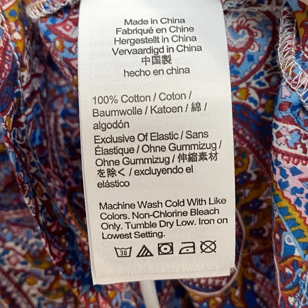 J. Crew Liberty Tropical Prince Paisley Print Smocked Top